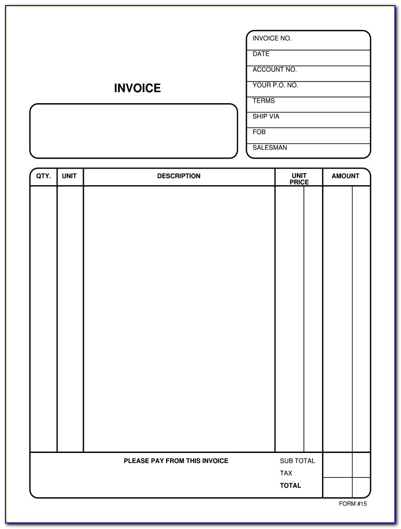 Fillable Commercial Invoice Pdf