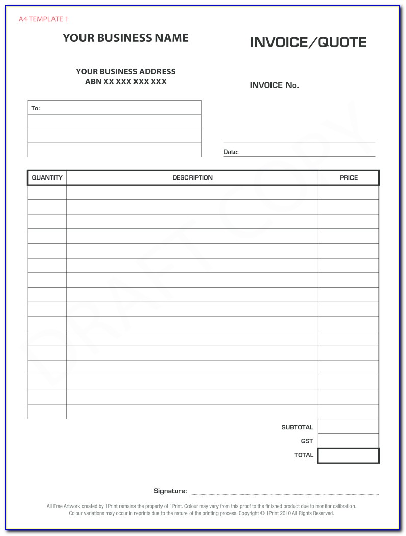 Fillable Invoice Forms
