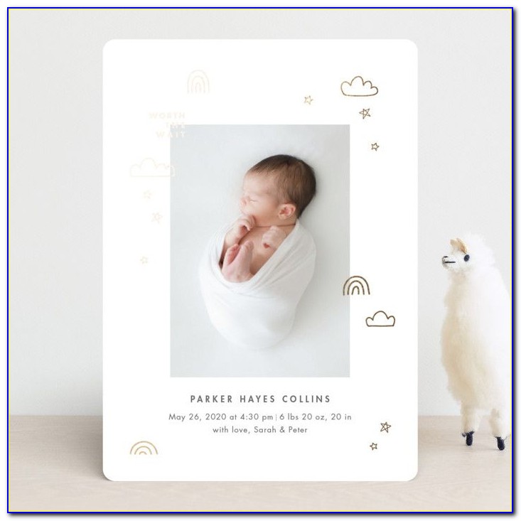 Foil Stamped Birth Announcement