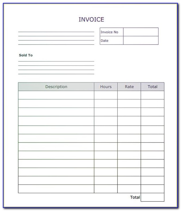 Free Blank Fillable Invoice Form