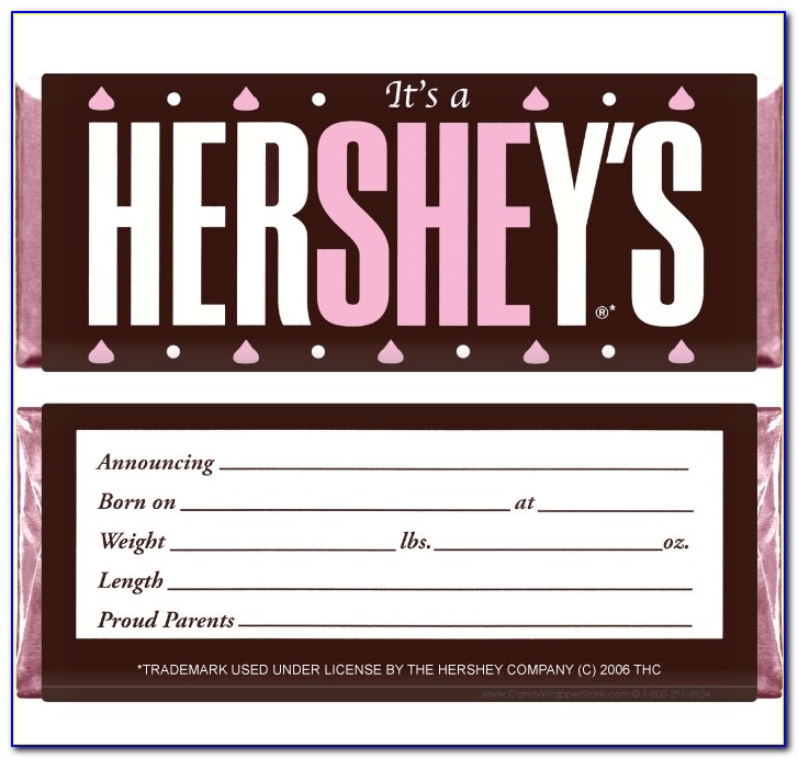 Hershey Candy Bar Birth Announcements