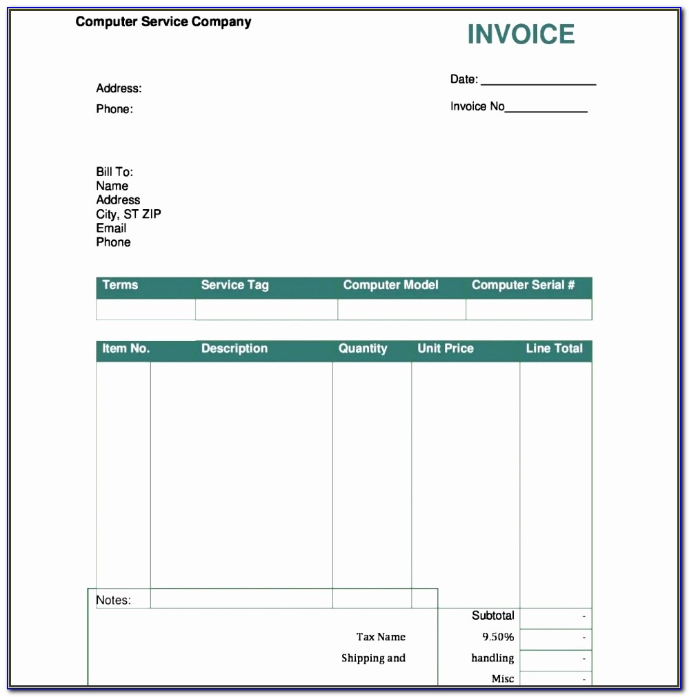 Invoice Template For Microsoft Word