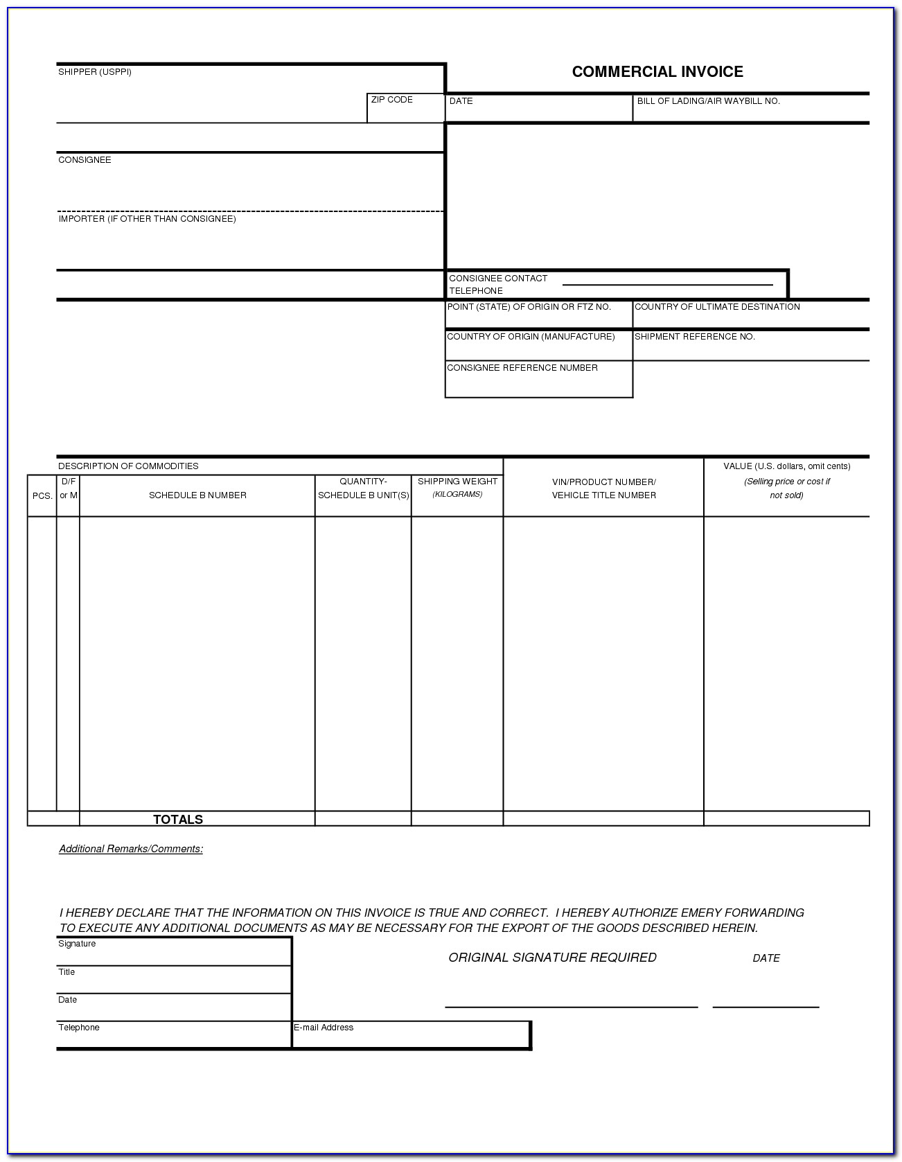 Invoice Template Word Format