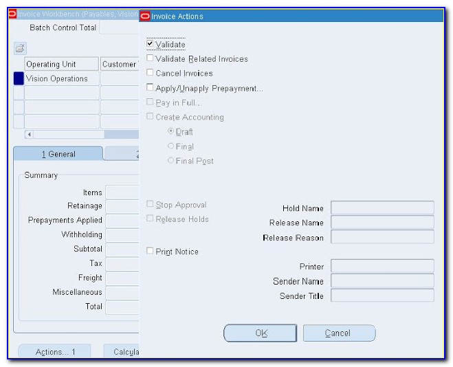 Invoice Validation Process In Oracle Payables