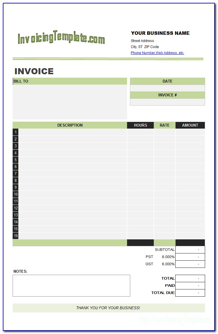 Labor Invoice Format