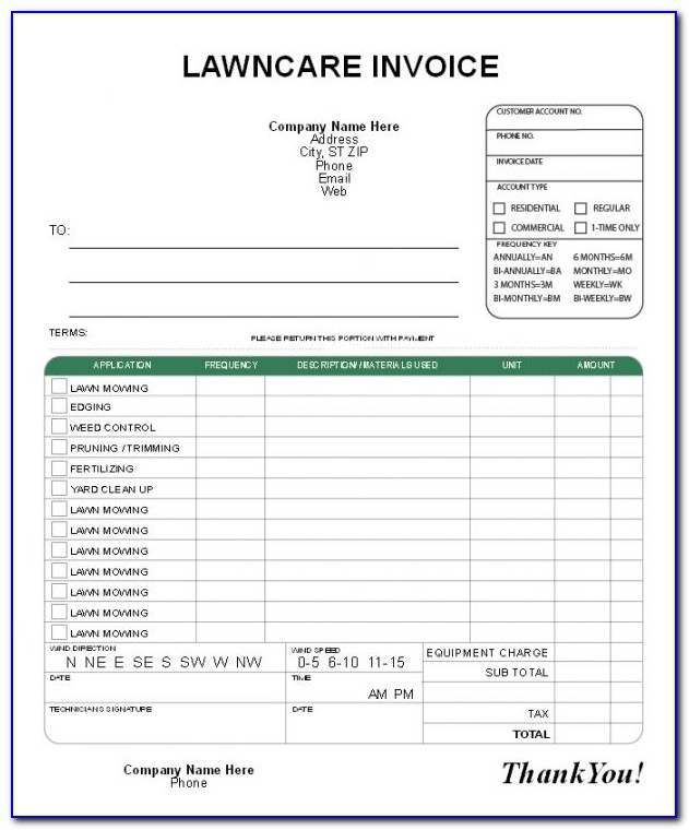 Lawn Mowing Service Invoice