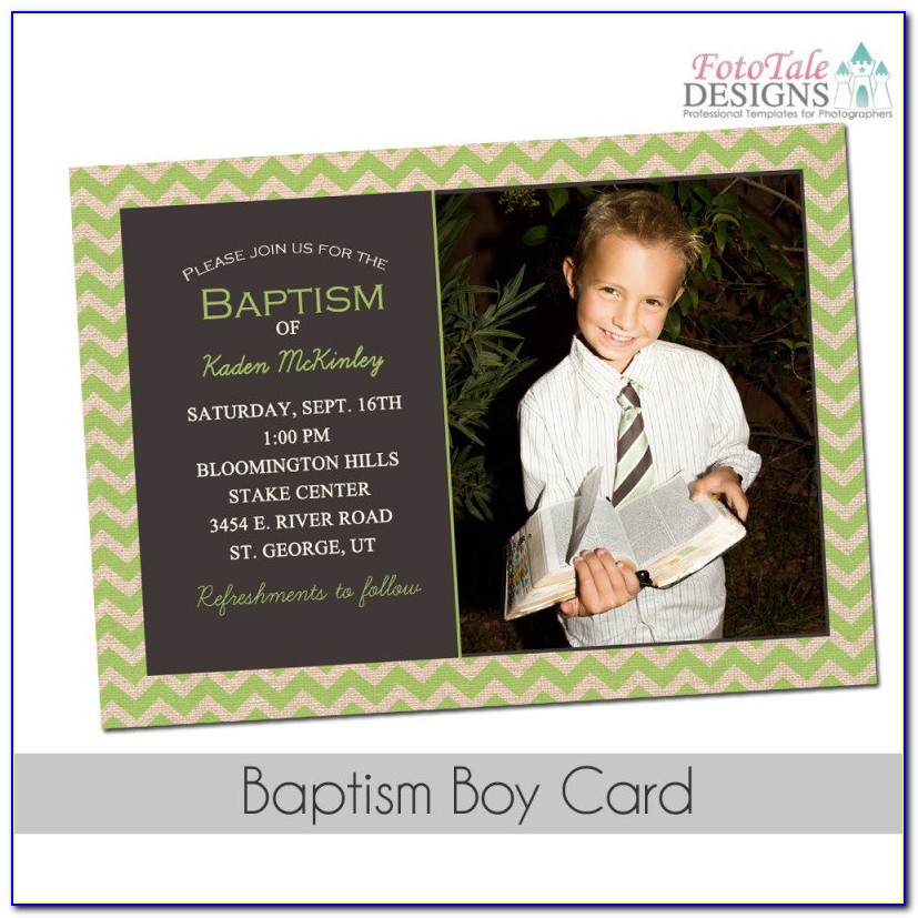 Lds Baptism Invitation Photo Card