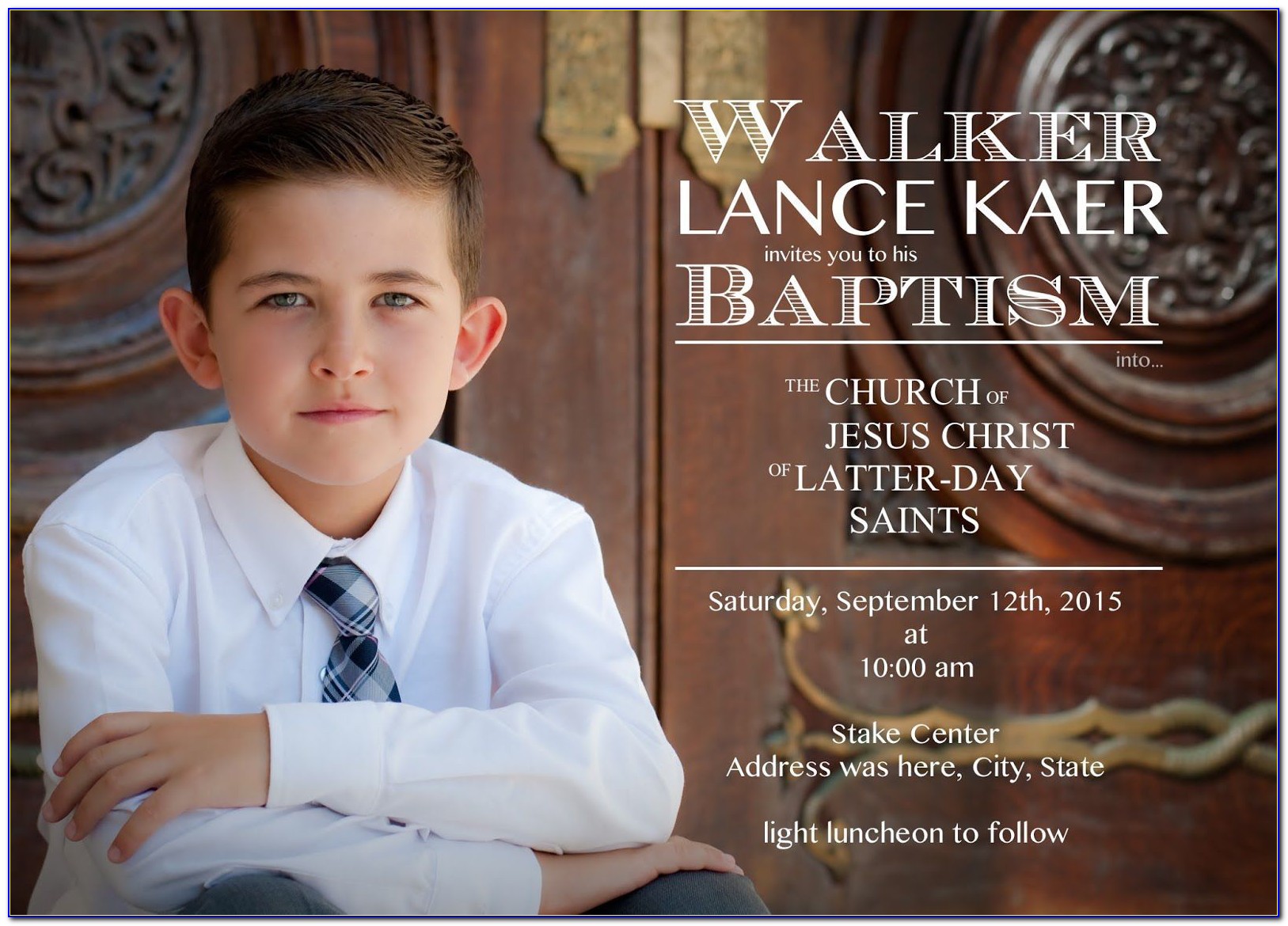 Lds Baptism Invitations Boy