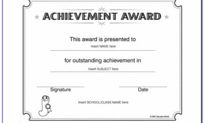 Math Achievement Award Certificate Templates