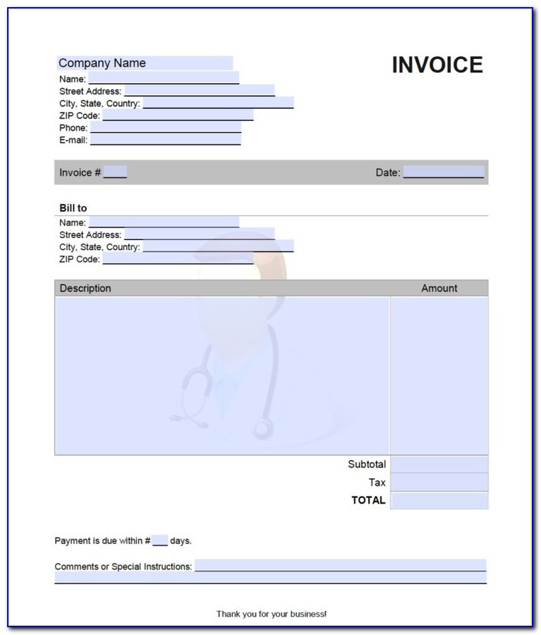 Medical Expert Witness Invoice Template