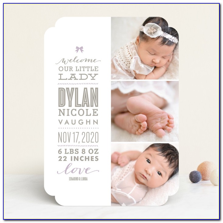 Minted Birth Announcement Cards