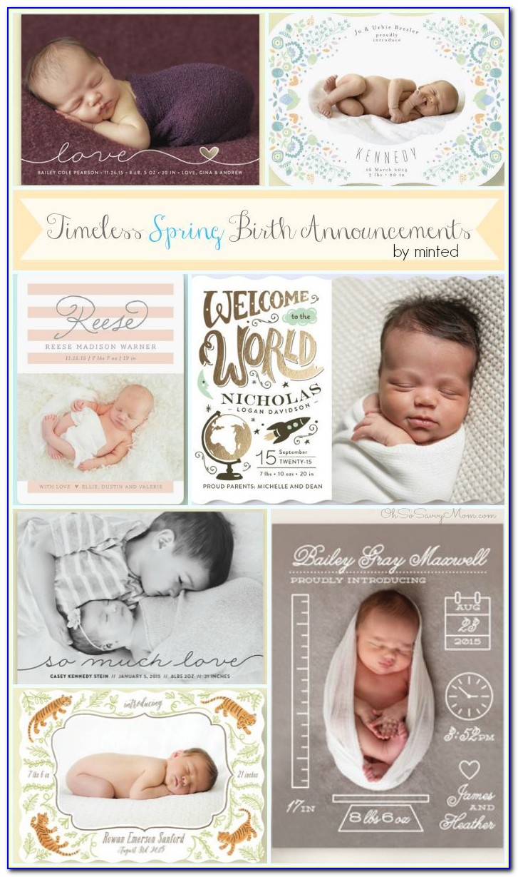 Minted Birth Announcement Magnet