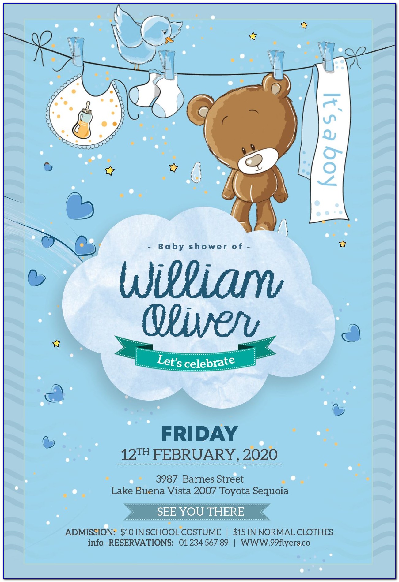 New Baby Boy Announcement Template