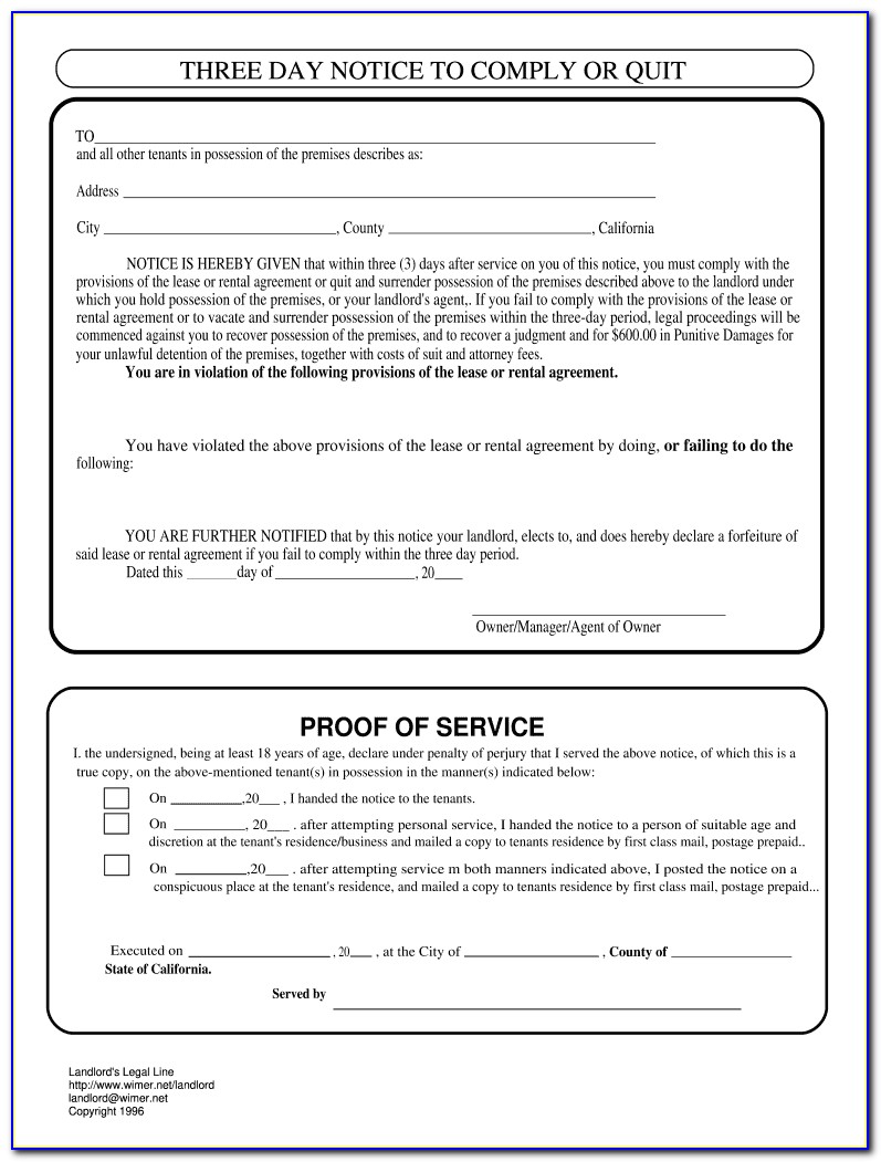 Nys 3 Day Eviction Notice Form