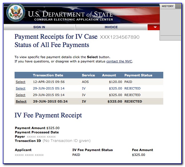 Online Immigrant Visa Invoice Payment Center