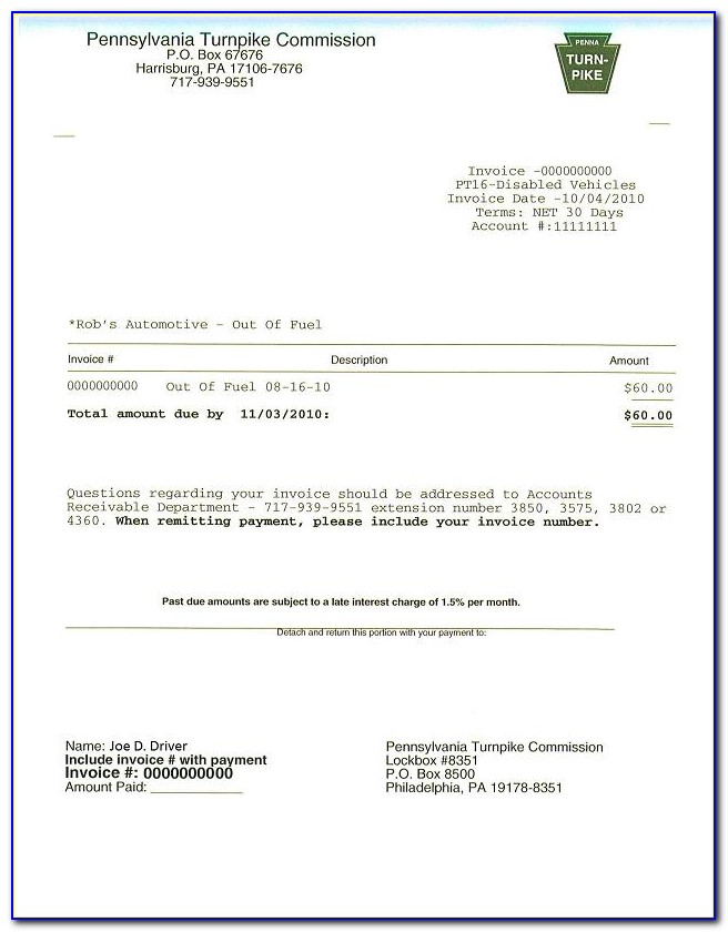Pay By Plate Final Invoice