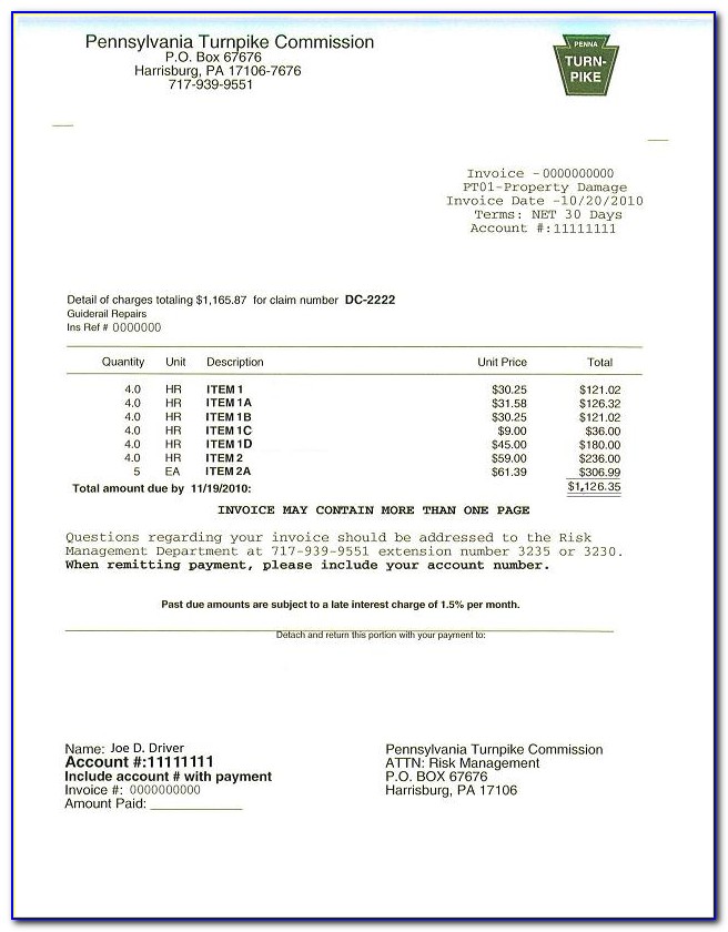 Pay By Plate Invoice Epass