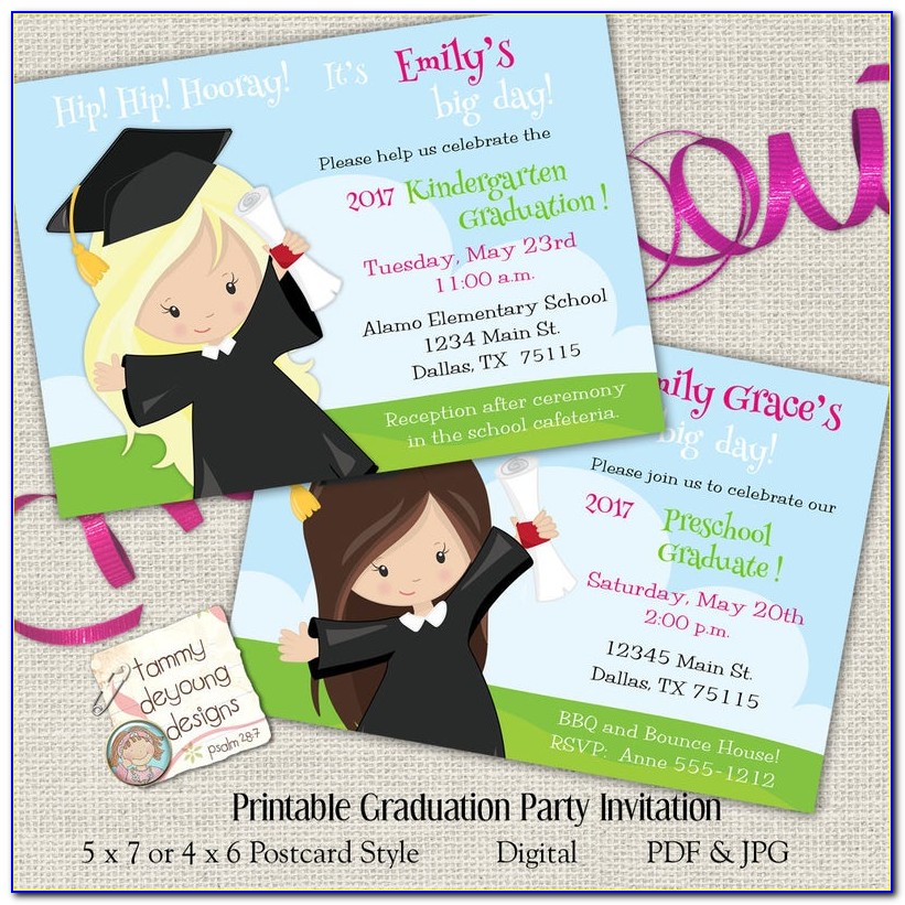 Preschool Graduation Invitation Cards