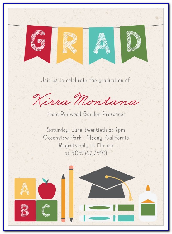 Preschool Graduation Invitation Ideas