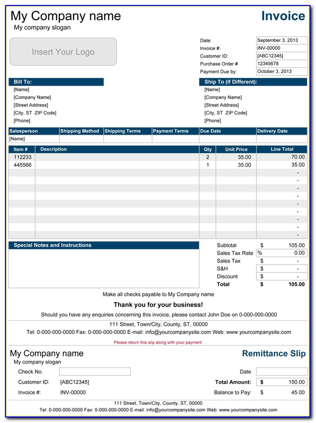 Quickbooks Online Invoice Forms