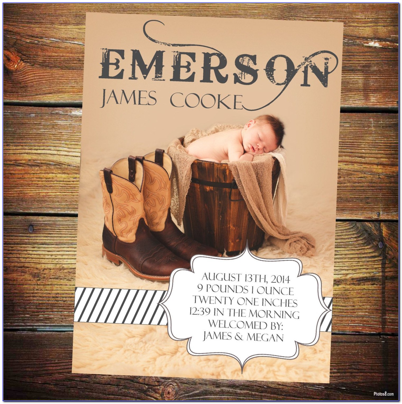 Rustic Baby Announcements