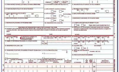 Sample 1500 Claim Form Filled Out