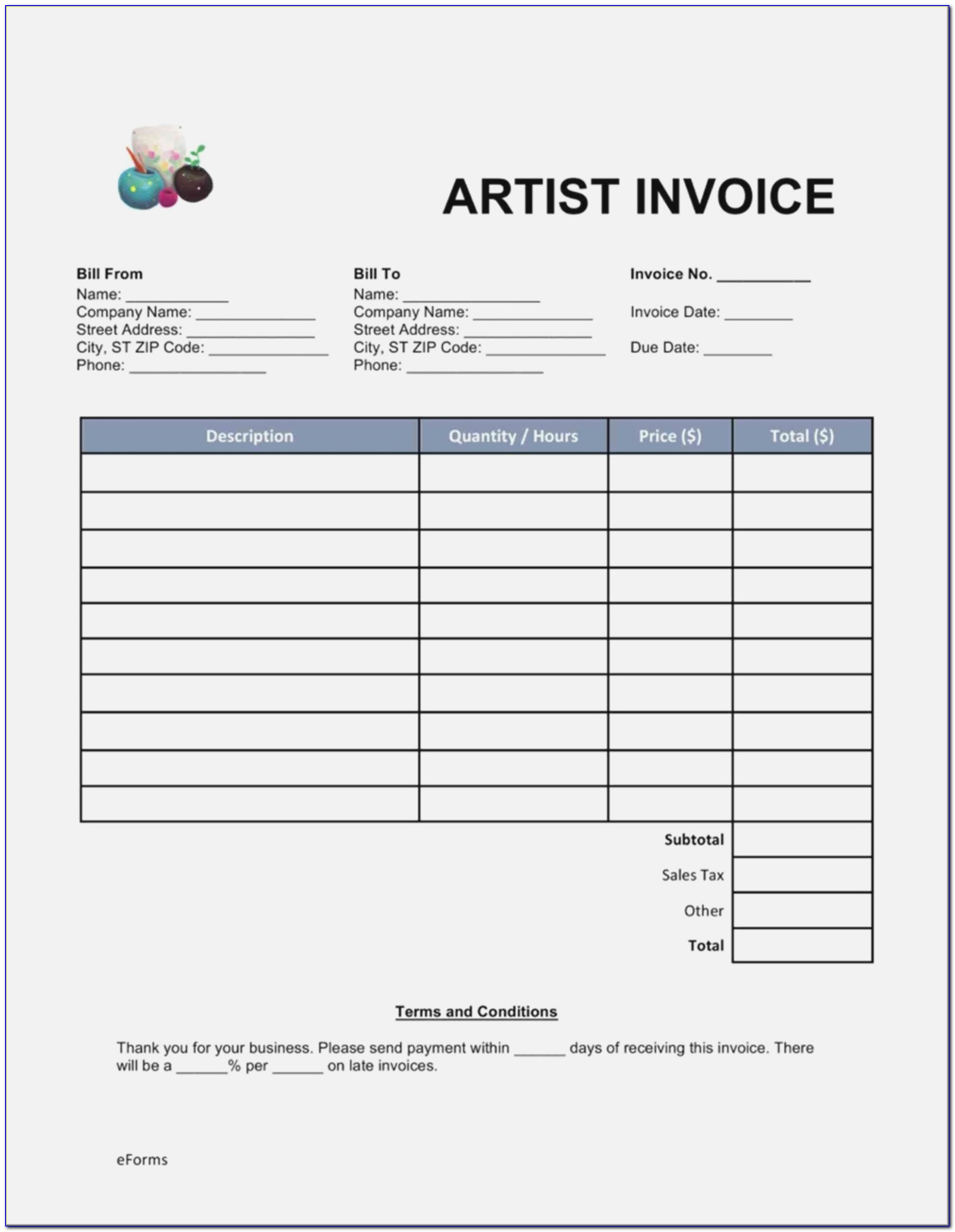 Sample Invoice For Freelance Writing