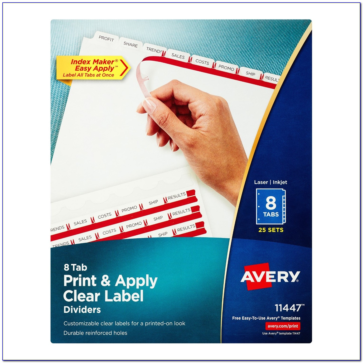 Staples 8 Large Tab Insertable Dividers Template 13516