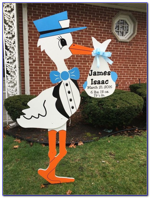 Stork Baby Announcement Yard Sign