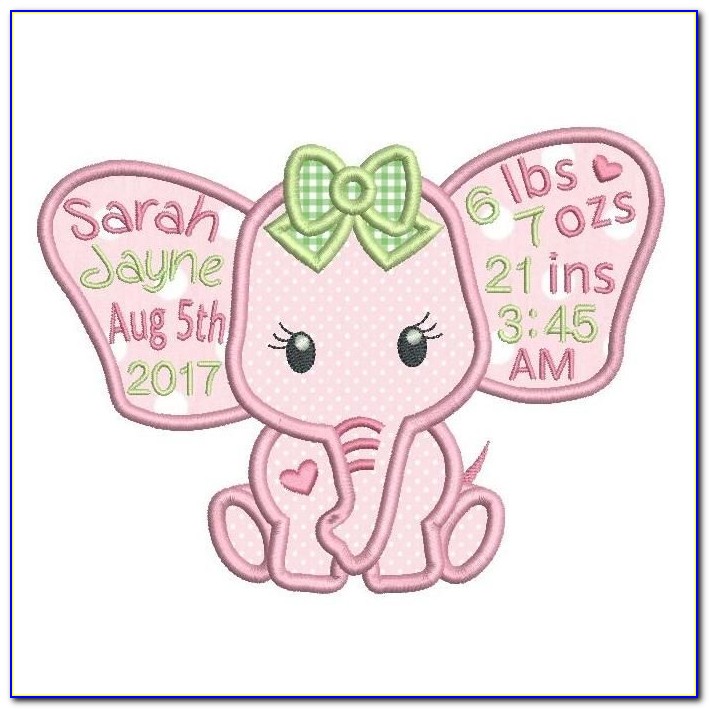 Subway Tile Birth Announcement Embroidery Design