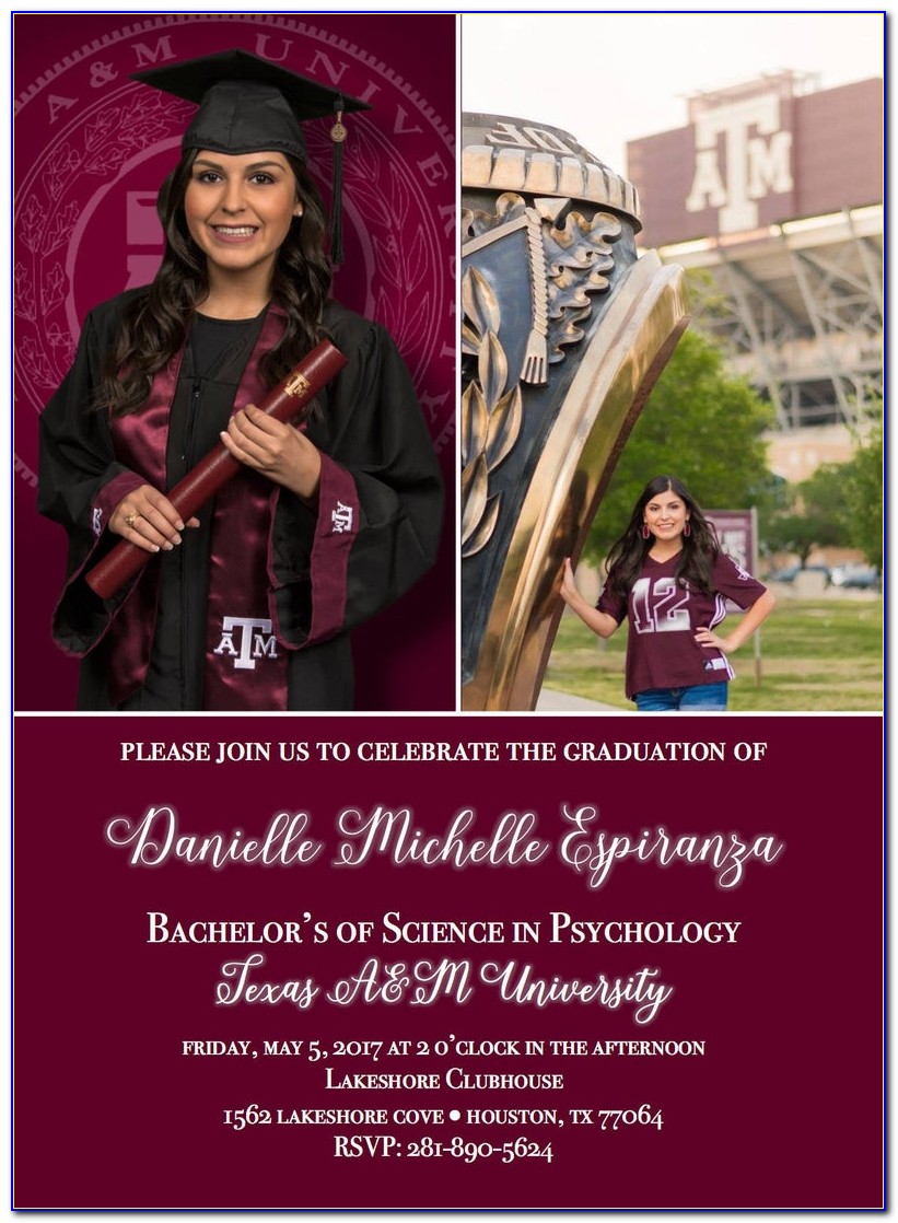 Texas A&m Graduation Invitation