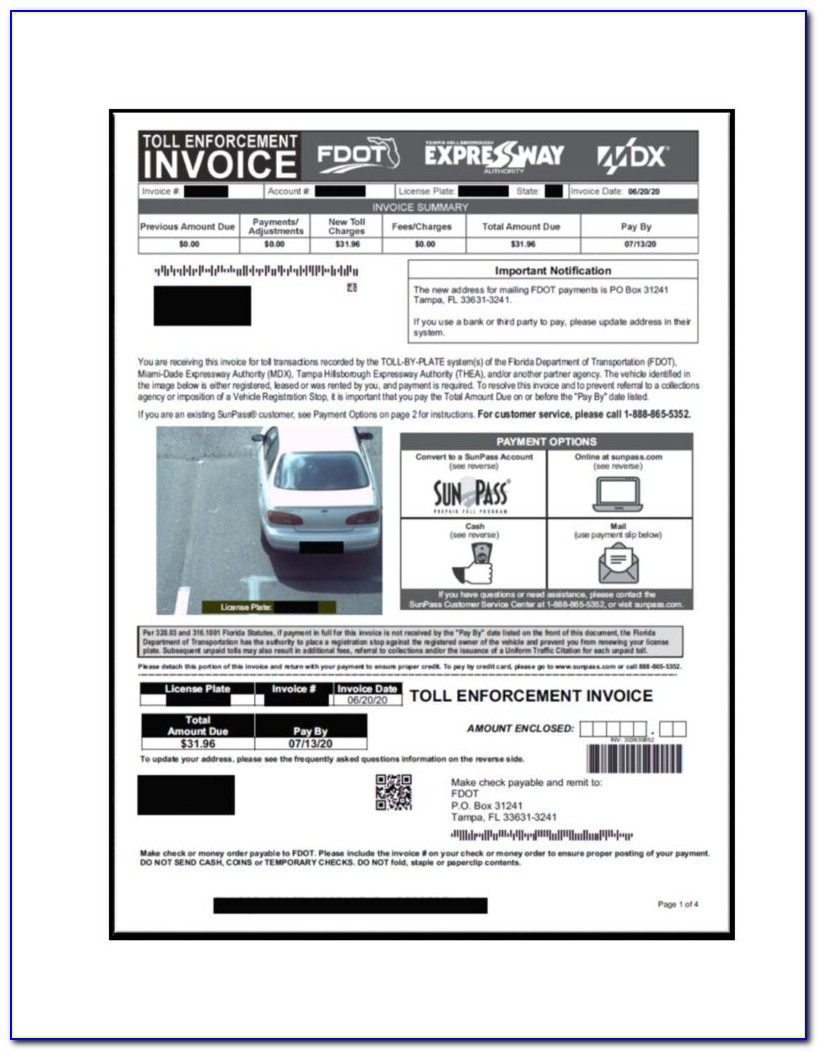 Toll Enforcement Invoice Payment Florida