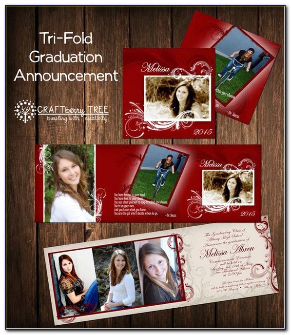 Tri Fold Graduation Announcements