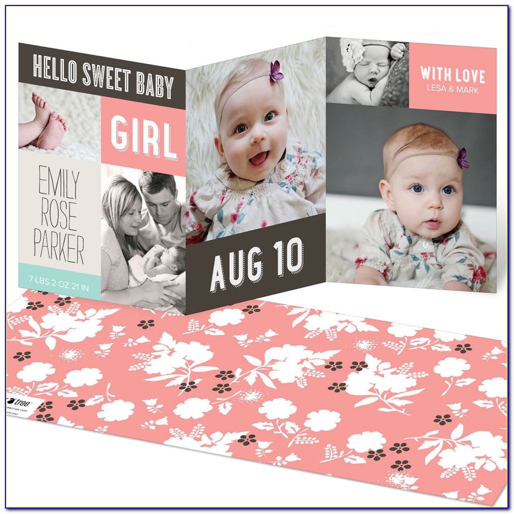 Trifold Birth Announcement Cards