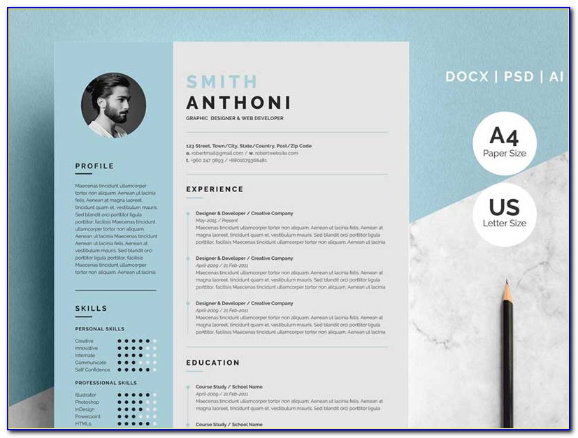 Two Page Resume Templates Free Download