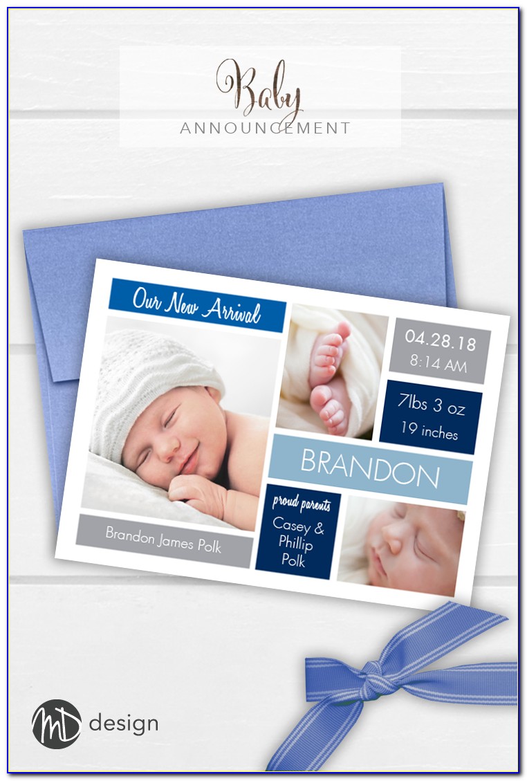 Vistaprint Baby Boy Birth Announcements