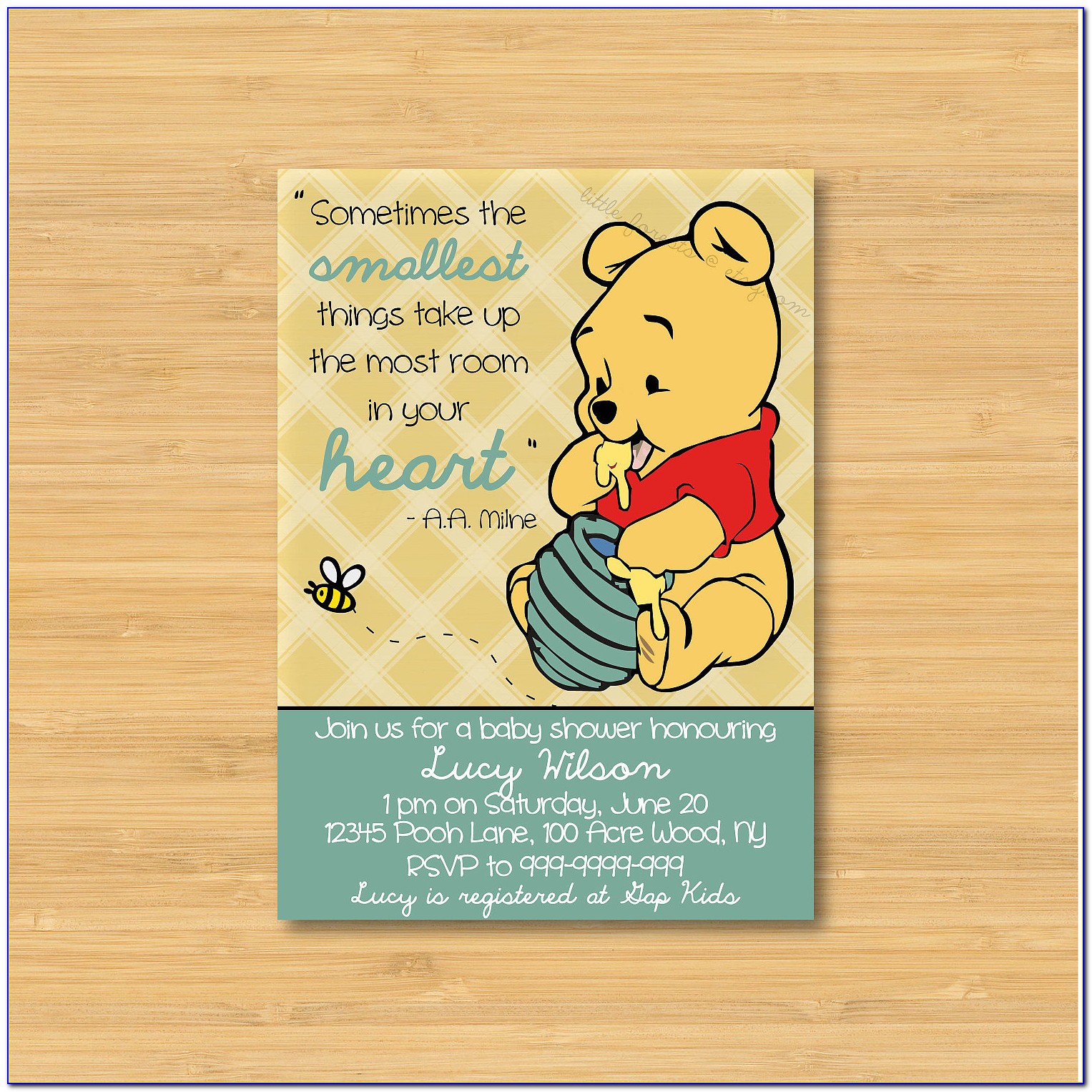 Winnie The Pooh Baby Announcements