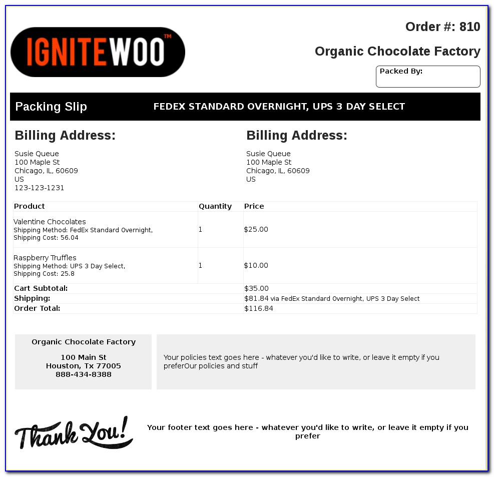 Woocommerce Pdf Invoices & Packing Slips Templates