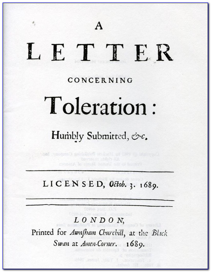 A Letter Concerning Toleration Pdf