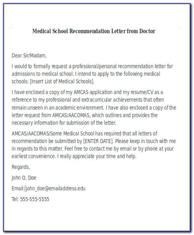 Aamc Letter Of Recommendation Address