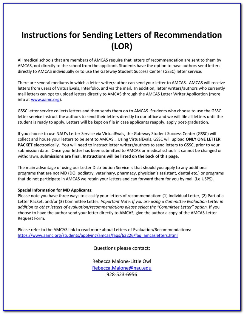 Aamc Letter Of Recommendation Request