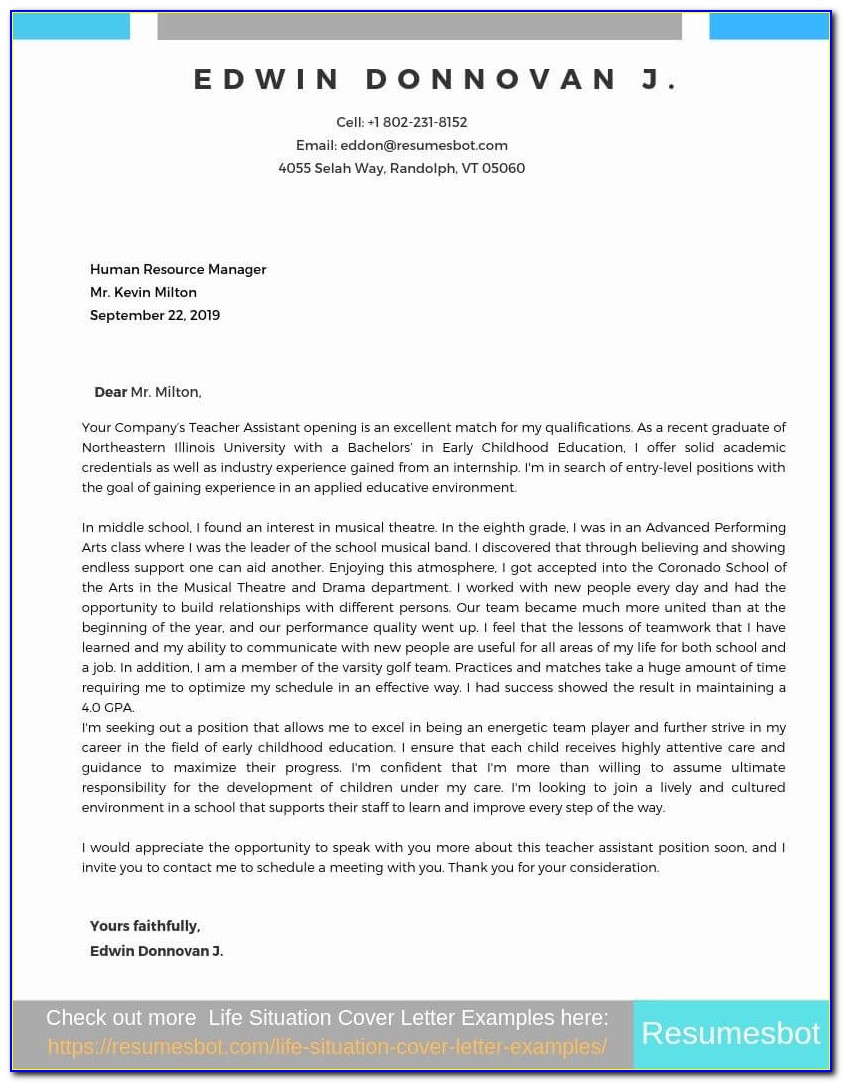 Adjunct Professor Cover Letter Sample