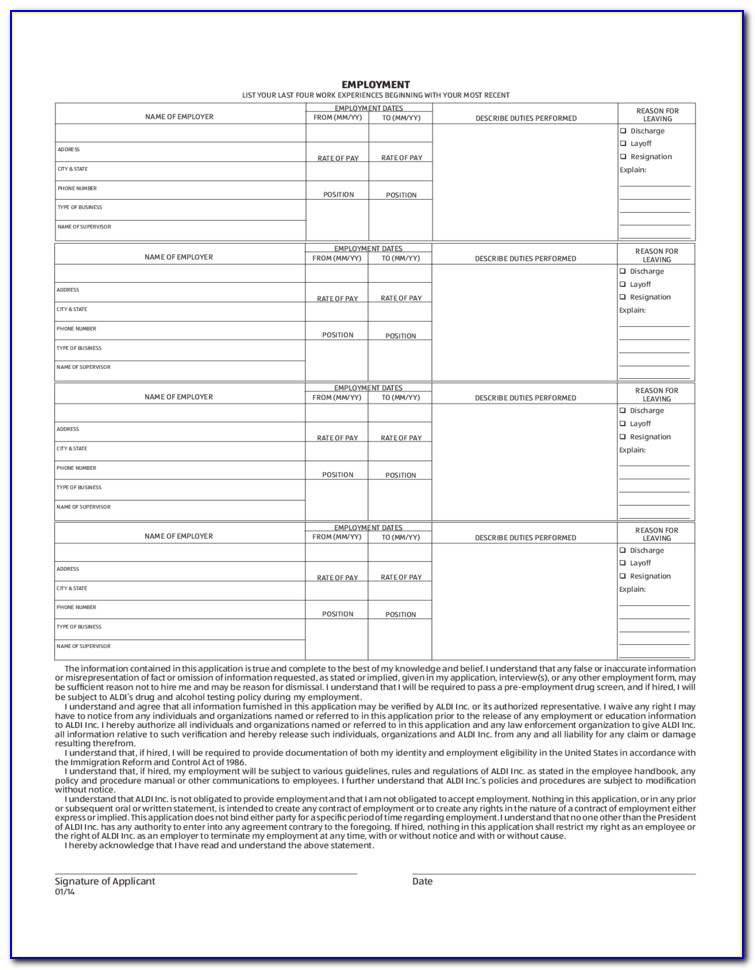 Aldi Australia Job Application Form