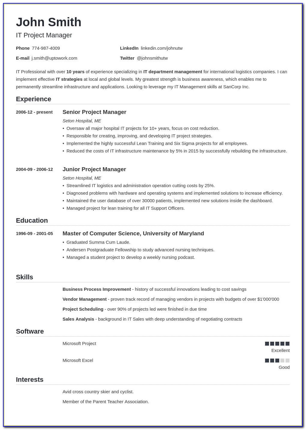 Applicant Tracking Software (ats) Resume Test