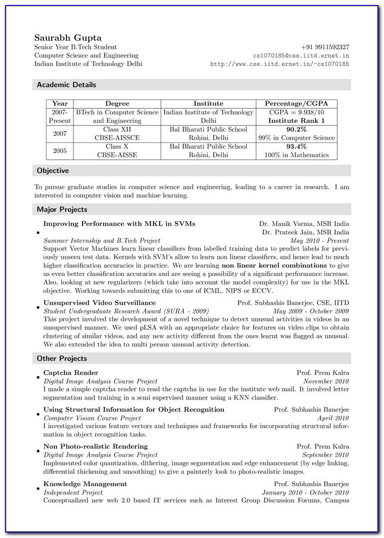 Attractive Resume Templates Free Download With Photo