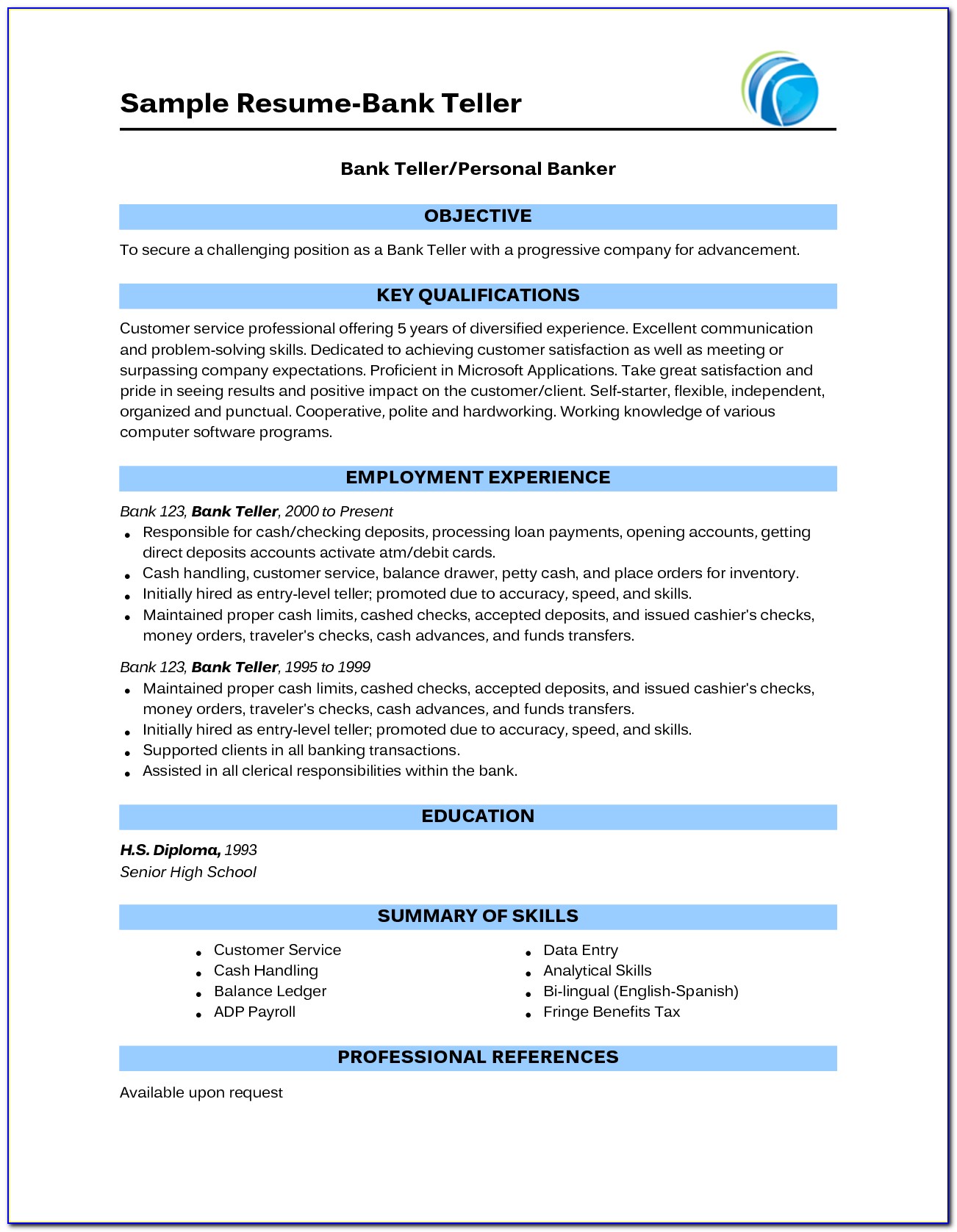 Bank Teller Cover Letter With Customer Service Experience