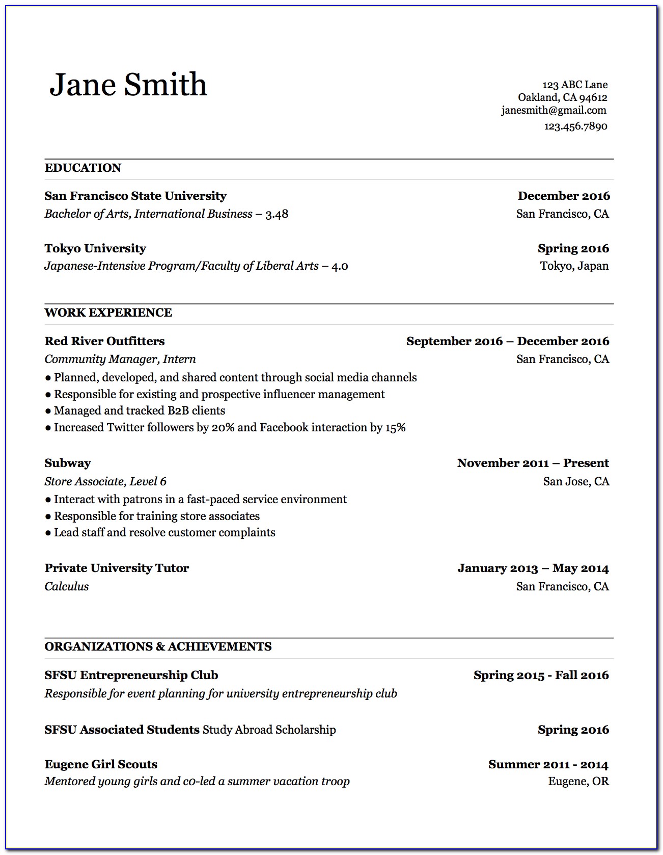 Basic Resume Template Download