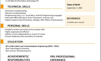 Basic Resume Template Free