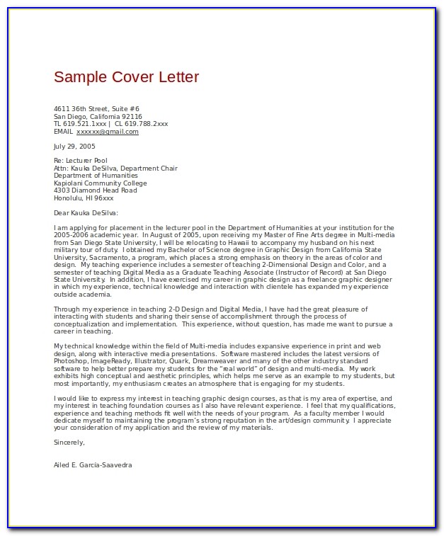 Best Graphic Design Cover Letter Examples