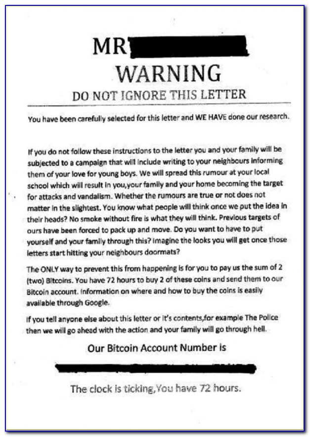 Bitcoin Blackmail Letter Fbi